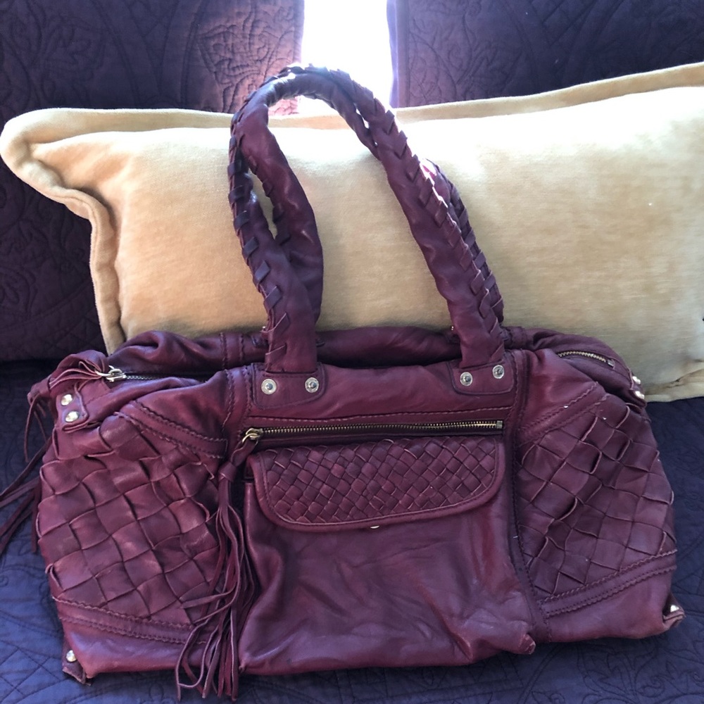 2005 Bebe purple genuine leather tote